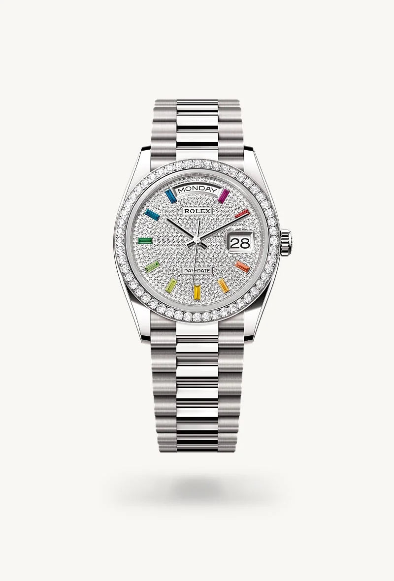 Rolex Day-Date in 18 kt white gold, M128349RBR-0081 - Lenox Jewelers