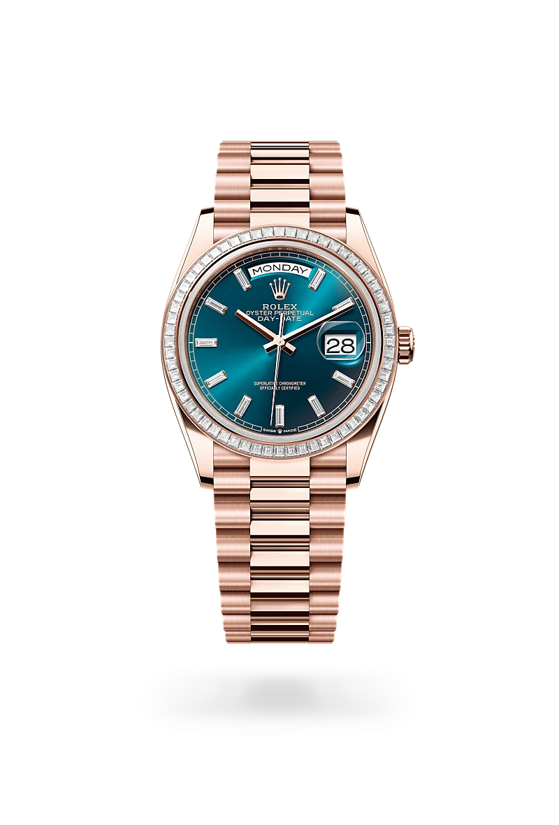 Rolex Day-Date in 18 kt Everose gold, M128395TBR-0032 - Lenox Jewelers
