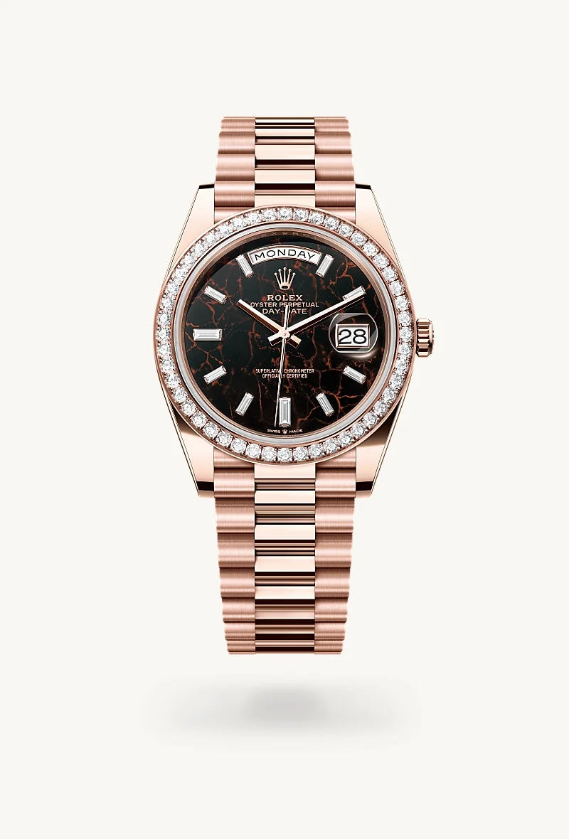 Rolex Day-Date in 18 kt Everose gold, M228345RBR-0016 - Lenox Jewelers