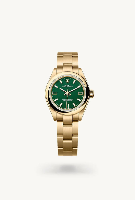rolex Oyster Perpetual in 18 kt yellow gold, M276208-0002 - Lenox Jewelers