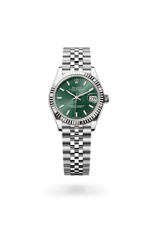 rolex Datejust in White Rolesor - combination of Oystersteel and white gold, M278274-0018 - Lenox Jewelers