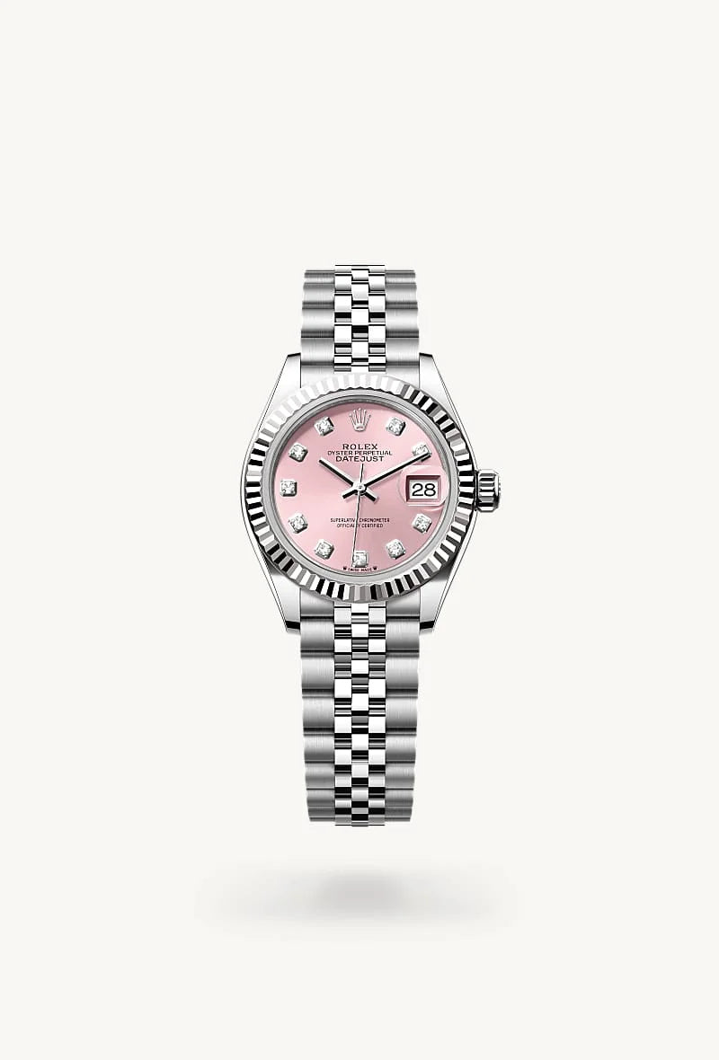 Rolex Lady-Datejust in White Rolesor - combination of Oystersteel and white gold, M279174-0003 - Lenox Jewelers
