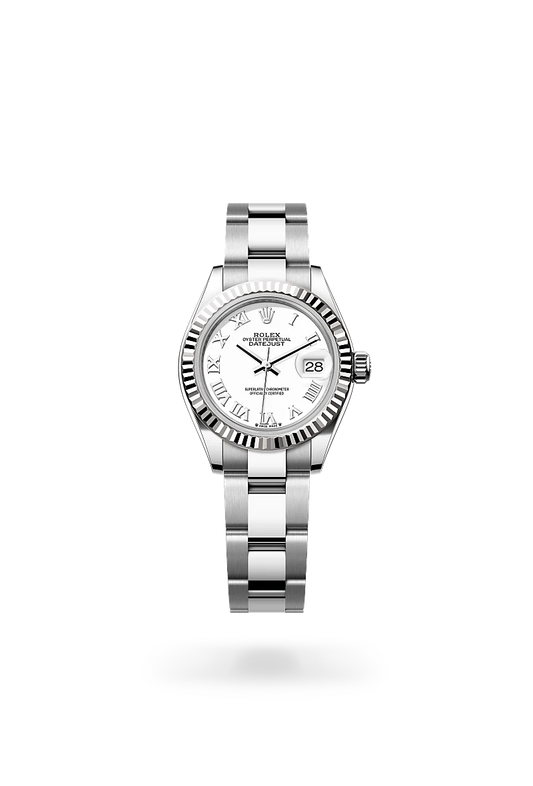 rolex Lady-Datejust in White Rolesor - combination of Oystersteel and white gold, M279174-0020 - Lenox Jewelers