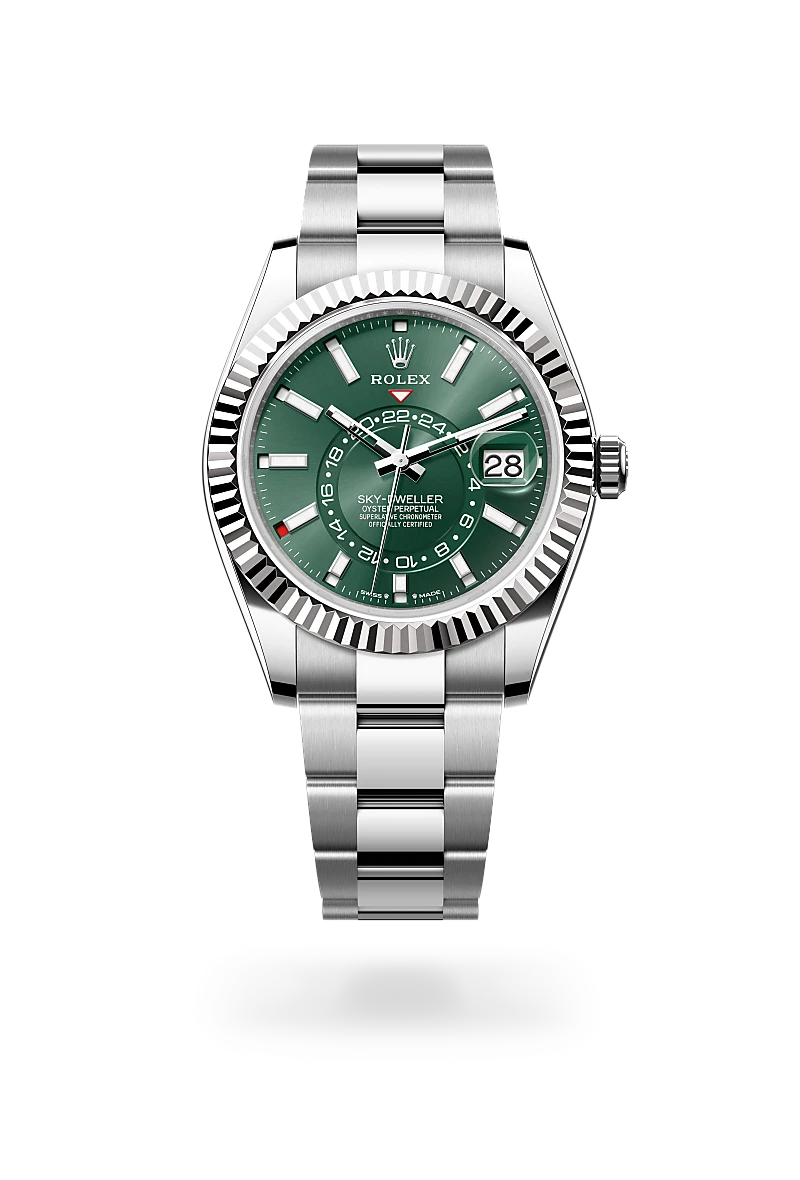 Rolex Sky-Dweller in White Rolesor - combination of Oystersteel and white gold, M336934-0001 - Lenox Jewelers