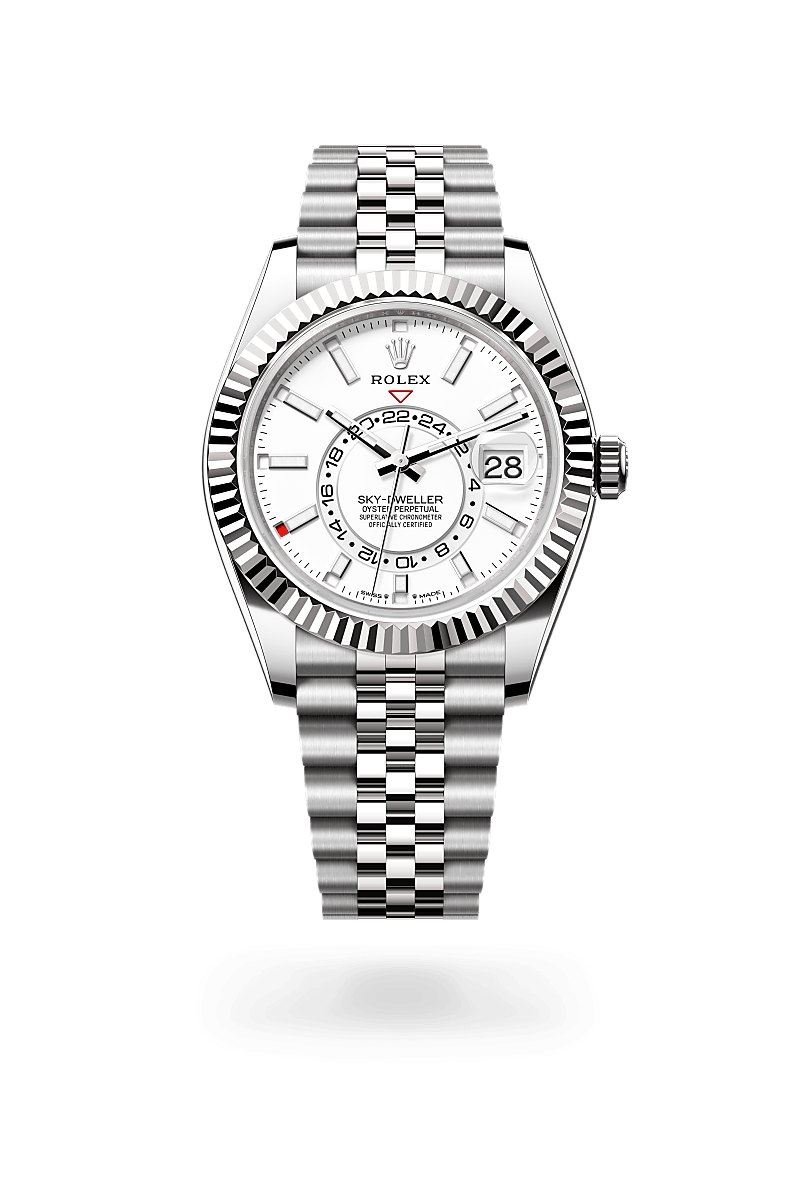 rolex Sky-Dweller in White Rolesor - combination of Oystersteel and white gold, M336934-0004 - Lenox Jewelers Sas