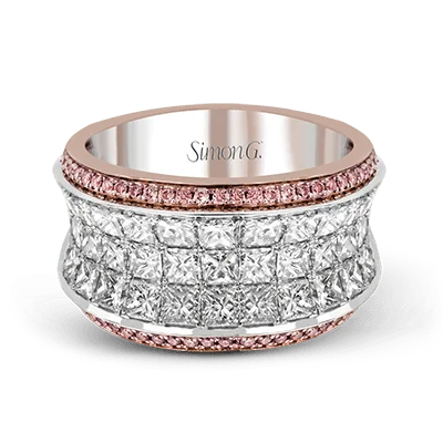Simon G. Three-Row Princess & Yellow Diamond Ring