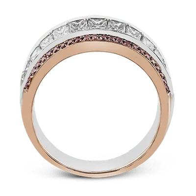 Simon G. Three-Row Princess & Yellow Diamond Ring