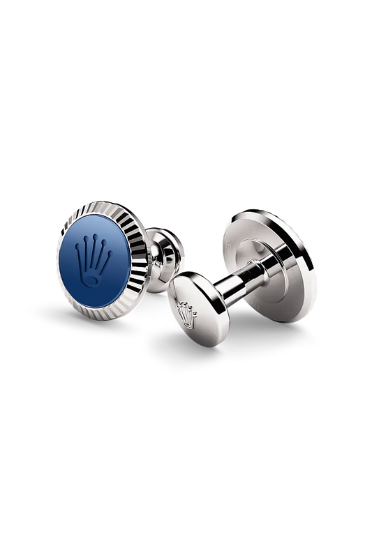 Rolex ‘Fluted’ cufflinks White gold and ceramic A1039 at Lenox Jewelers