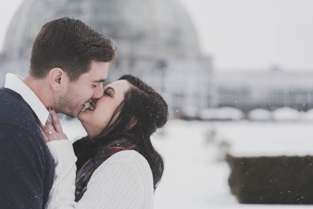 engagement rings and snow