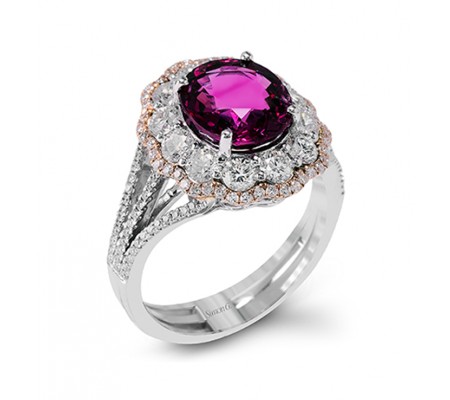diamond fashion ring pink gemstone