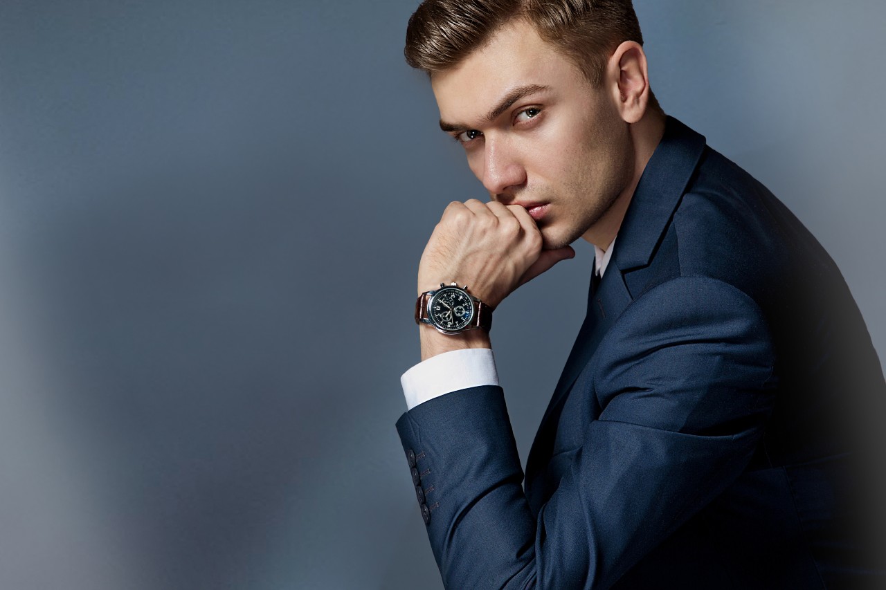 man wearing a suit and watch